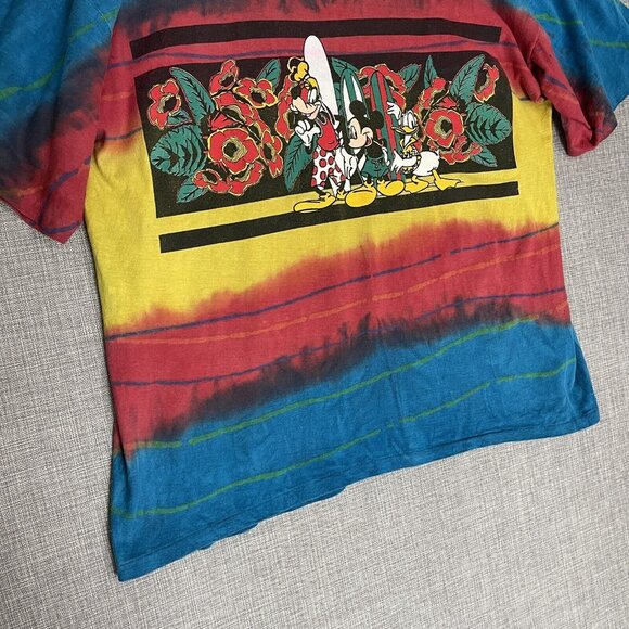 Vintage Disney Unlimited Shirt Men XXL Tie Dye Jem Mickey Goofy Donald Surfboard - Picture 5 of 16
